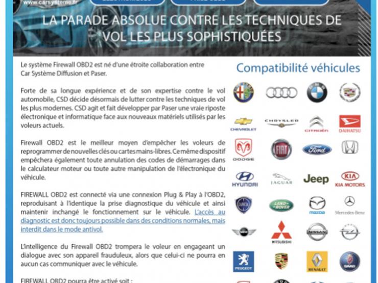 Firewall OBD Fiat - Antivol electronique sur prise OBD, anti mouse